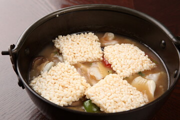 seafoods crispy rice crust soup