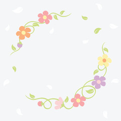 Spring flowers - circle frame - 698904548