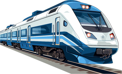 Naklejka premium 투명한 배경 위에 기차 일러스트