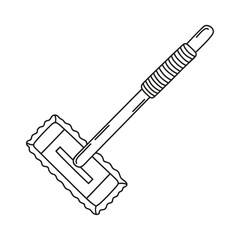 Hand drawn floor mop on a white isolated background. Cleaning equipment and supplies, home keeping. Doodle, simple outline illustration.