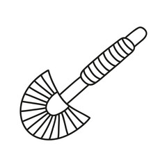 Hand drawn toilet brush on a white isolated background. Cleaning equipment and supplies, home keeping. Doodle, simple outline illustration. 