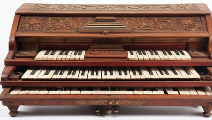 Fototapeta na wymiar old piano keys isolated
