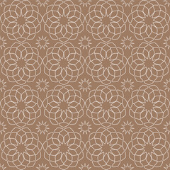 Line flowers seamless background. Kaleidoscope pattern Mosaic vector illustration Isolated 