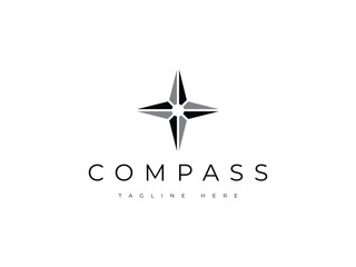 minimal compass star logo design