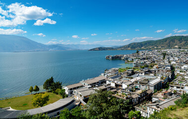Famous Dali old town and and Erhai lake in Yunnan, China - 698908727
