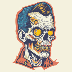 zombie head vector design