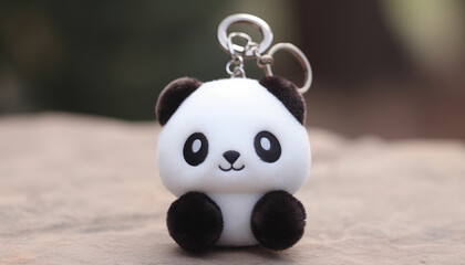 Craft a keychain featuring a small 3D panda with LED eyes that light up. It could serve as a stylish and functional accessory © Zeeshan