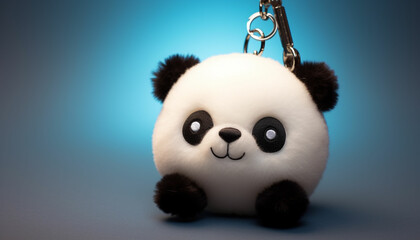 Craft a keychain featuring a small 3D panda with LED eyes that light up. It could serve as a stylish and functional accessory © Zeeshan