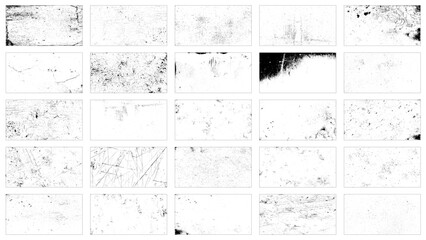 Set of Grunge textures. Abstract monochrome background. Image includes a effect the black and white