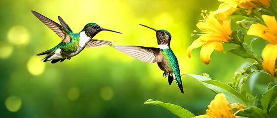"Whispers of Color: Up-Close Elegance in Captivating Hummingbird Close-Ups" Generated AI