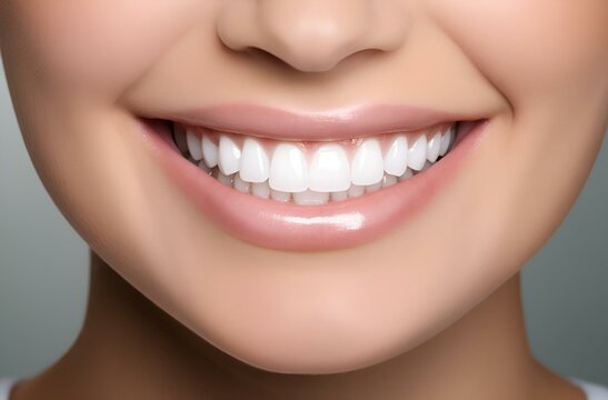 AI generated illustration of a close-up of a woman with a beautiful and radiant smile