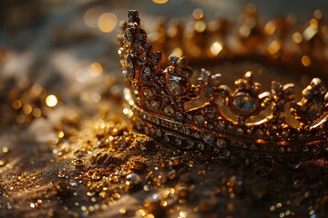 A golden crown with sparkling jewels