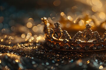 A golden crown with sparkling jewels