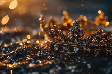 A golden crown with sparkling jewels