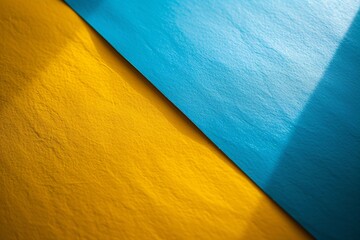 A blue and yellow paper with a yellow background
