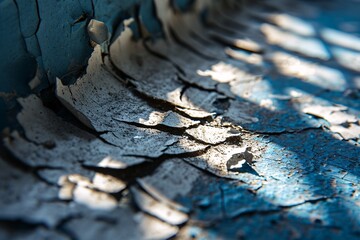 Rusty Blue Wall with Peeling Paint