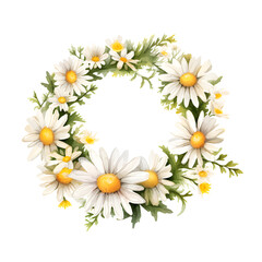 Daisy Flower watercolor painting illustration suitable for wedding, greeting card, fabric, textile, wallpaper, ceramic, brand, web design, stationery, cosmetic, social media, scrapbook.
