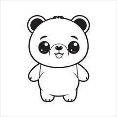 Obraz na płótnie Canvas Vector simple cute panda