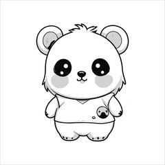 Vector simple cute panda
