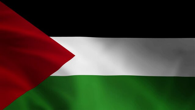 4K Ultra HD Realistic Waving Flag Animation of Palestine