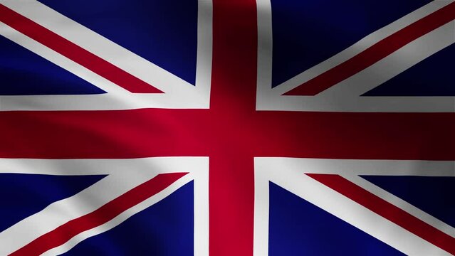 4K Ultra HD Realistic Waving Flag Animation of UK Britain