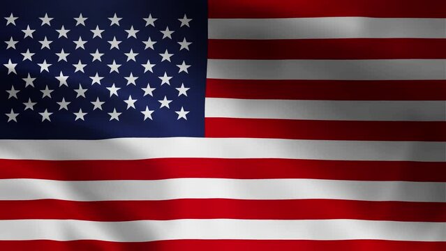 4K Ultra HD Realistic Waving Flag Animation of USA America