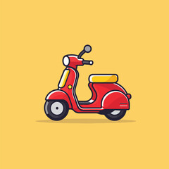 Delivery man riding a scooter illustration, Food delivery vector
