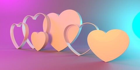 Love and valentine day. Hearts shapes design selebration background