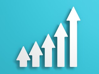 Growth chart with rising arrow. Diagram of business success