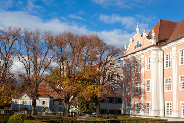 New Castle in Meersburg illuminated by the autumn sun