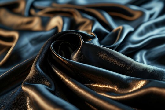 A close-up of a black fabric with a gold sheen