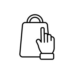 Shopping bag outline icons, minimalist vector illustration ,simple transparent graphic element .Isolated on white background