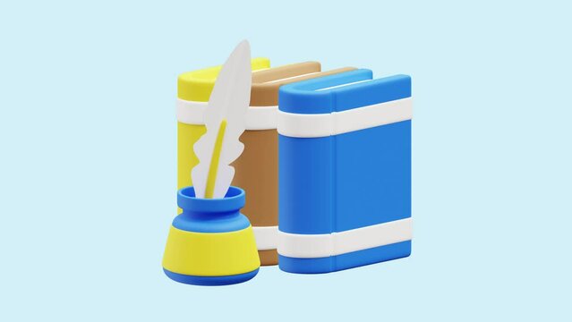 Manuscript animated 3d icon. Great for business, technology, company, websites, apps, education, marketing and promotion. Library 3d icon animation.
