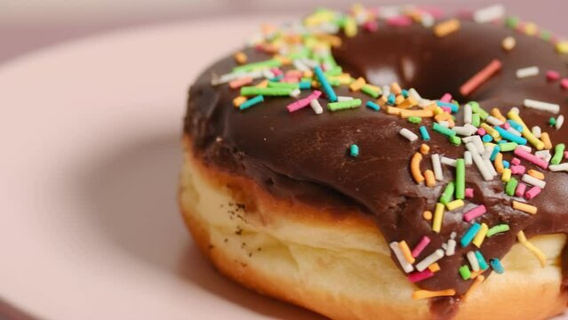 chocolate donut with sprinkles