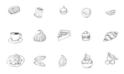 sweet food handdrawn collection