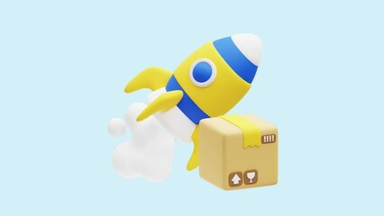 Express Delivery animated 3d icon. Great for business, technology, company, websites, apps, education, marketing and promotion. Shipping Logistics 3d icon animation.