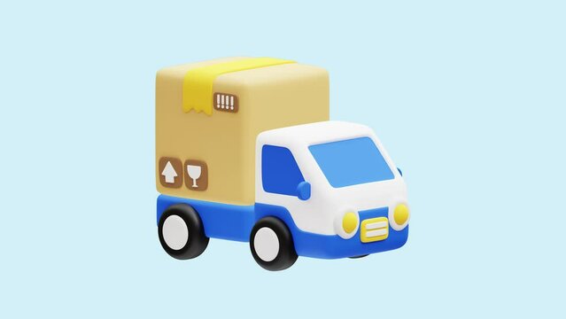 Regular Delivery animated 3d icon. Great for business, technology, company, websites, apps, education, marketing and promotion. Shipping Logistics 3d icon animation.