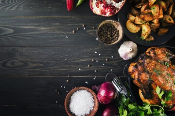 delicious thanksgiving food frame. High quality and resolution beautiful photo concept