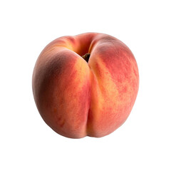 Peach with fuzzy skin with blank White Background