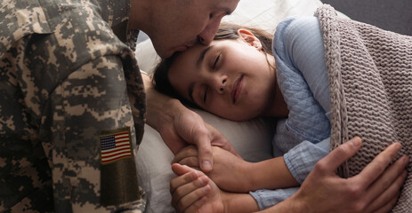 Soldier reunited with his daughter.