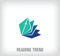 Creative columnist trend logo. Unique color transitions. Reading and writer development corporate logo template. vector