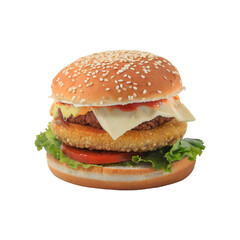 Burger Delight with blank White Background