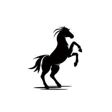 Horse image in classic minimal style. silhouette Vector illustration.