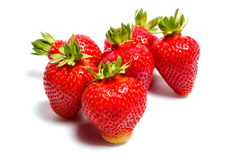 Strawberries on a white background