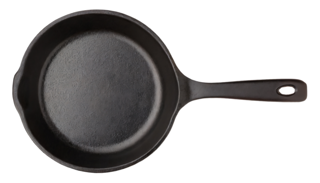 Empty cast iron pan - isolated