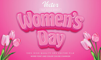 Womens day editable text effect 3d style