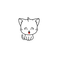 vector coloring kids cute cat cute