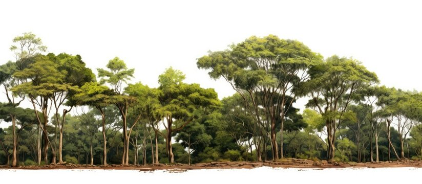A forest of sal trees, Shorea robusta, belongs to Dipterocarpaceae family.