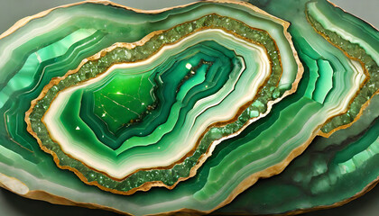 Fototapeta premium Agat zielony, kamień szlachetny, dekoracja ścienna, generative ai