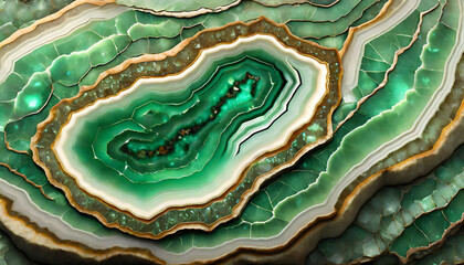 Fototapeta premium Agat zielony, kamień szlachetny, dekoracja ścienna, generative ai
